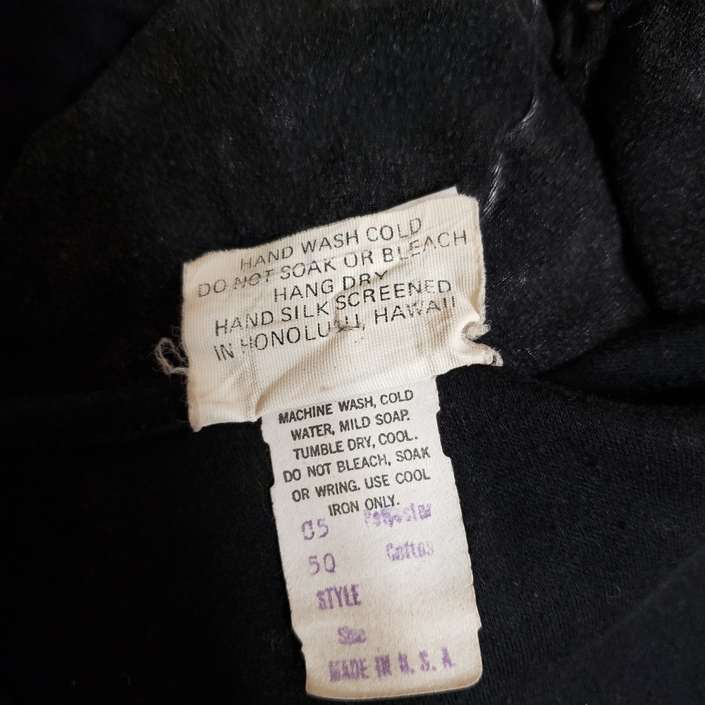Vintage Foil Silk Screen Leopard Shirt Women's Size Large Black Gold Hawaii - Picture 6 of 6
